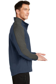 Active Colorblock Soft Shell Jacket. J by Port Authority – Cotton, Dress Blue Navy/ Grey Steel, Model 1107522