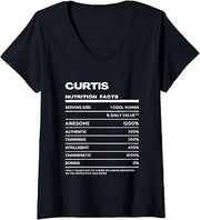 Women's Curtis Nutrition Facts Name V-Neck T-Shirt