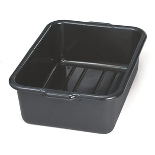 7" Black Polyethylene Bus Box by Tablecraft – 21.25 x 15.75 x 7 inches, High Density Polyethylene (HDPE), Black, Model 1537B