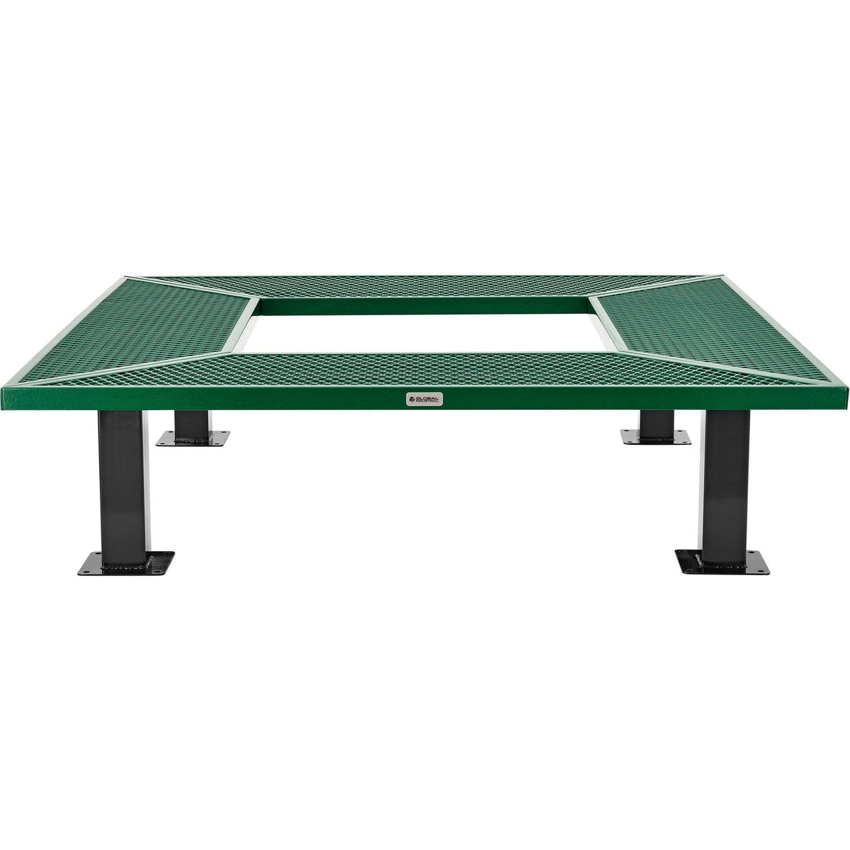 6' Square Outdoor Tree Bench by Global Industrial – 6 inches, Thermoplastic Coated Steel, Green, Model 277510GN