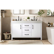 Elegant Kitchen and Bath 54" Double Bathroom Vanity in White by Elegant Lighting – unspecified, Wood, White, Model VF60654DWH