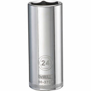 1/2" 6 PT Deep Socket 24MM by DEWALT – One Size, Chrome Vanadium Steel, Multi, Model DWMT96370B