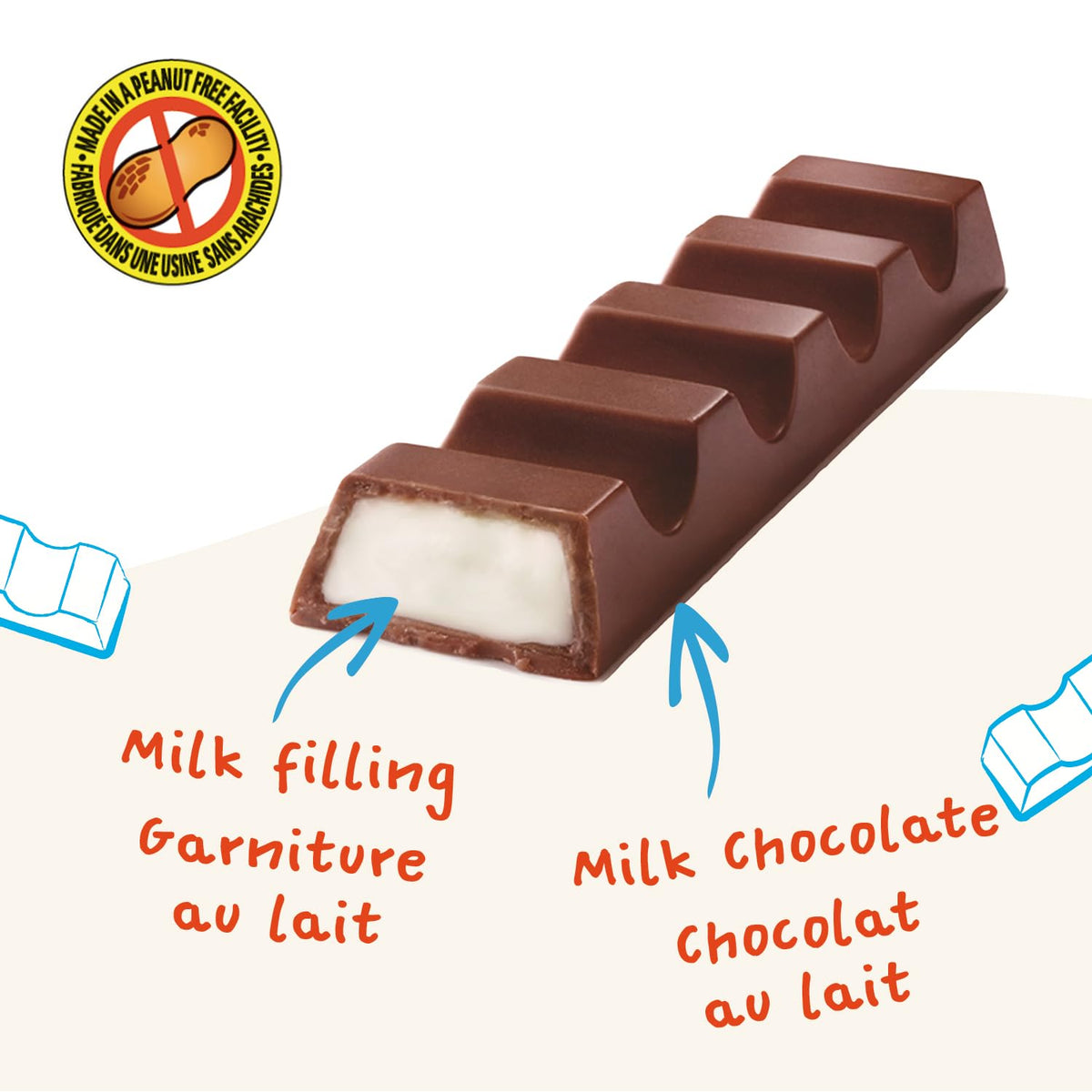 Chocolate Single Bars by Kinder – 16.6 cm x 30.4 cm, Model Kinder Chocolate Single Bars 6pcs 21G