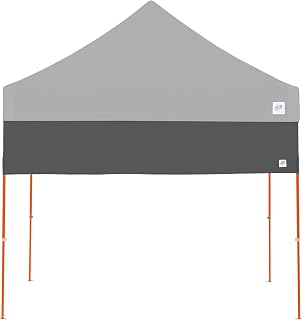 E-Z UP Recreational Half Wall, Fits Straight Leg 10' x 10' Canopy, Truss Clips and Storage Bag, Steel Gray