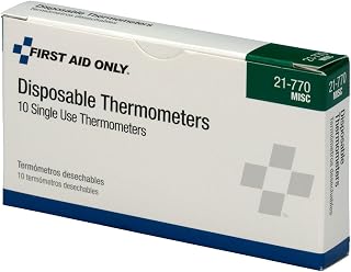 First Aid Only 21-770 Disposable Thermometer for Fever, 10 Pack