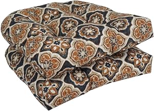Blazing Needles 93184-2CH-OD-201 19 in. U-Shaped Outddor Dining Chair Cushions Adonis Caramel - Set of 2
