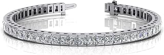 6.00 ct. Princess Cut Diamond Tennis Channel Set Bracelet