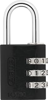 Combination Lock 145/30 Black - Luggage Lock, Locker Lock and Much More. - Aluminium Padlock - Individually Adjustable Numerical Code - ABUS Security Level 3