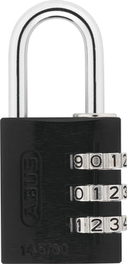 Combination Lock 145/30 Black - Luggage Lock by ABUS – 30 mm, Alluminio, Black, Model 34601
