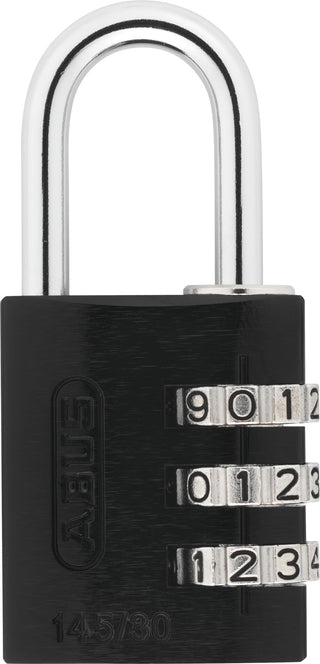 Combination Lock 145/30 Black - Luggage Lock by ABUS – 30 mm, Alluminio, Black, Model 34601