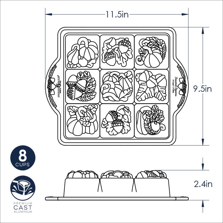 Nordic Ware 8 Cup Capacity / Bronze / 8.0 cups Specialty & Novelty Cake Pans