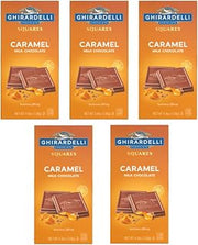 Ghirardelli Milk Chocolate Caramel Square Bars, Pack of 5-4.8 oz Bars