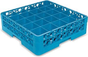 Carlisle FoodService Products Opticlean 25-Compartment Glass Rack with 1 Extender, Blue , 5.56"