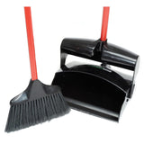 Libman 36" H Commercial Lobby Broom & 12" W Dust Pan Set by LIBMAN COMMERCIAL – 7"L x 12"W x 7.5"H, Plastic, Black/Red, Pack of 2