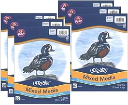 Ucreate Heavyweight Mixed Media Art Paper, 9-Inch X 12-Inch, Natural, 60 Sheets Per Pack, 6 Packs (Pac4841-6)