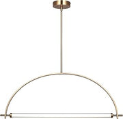 Canarm Ltd. Arcus Modern LED Chandelier, 33-Inch Wide Gold Pendant Light, Adjustable Height Dimmable 3CCT with Integrated LED, Kitchen Island or Dining Room Lighting