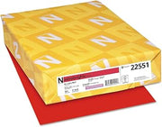 Neenah 22551 Colored Paper, 24 lb, 8.5 x 11 in, Re-Entry Red, 500 Sheets