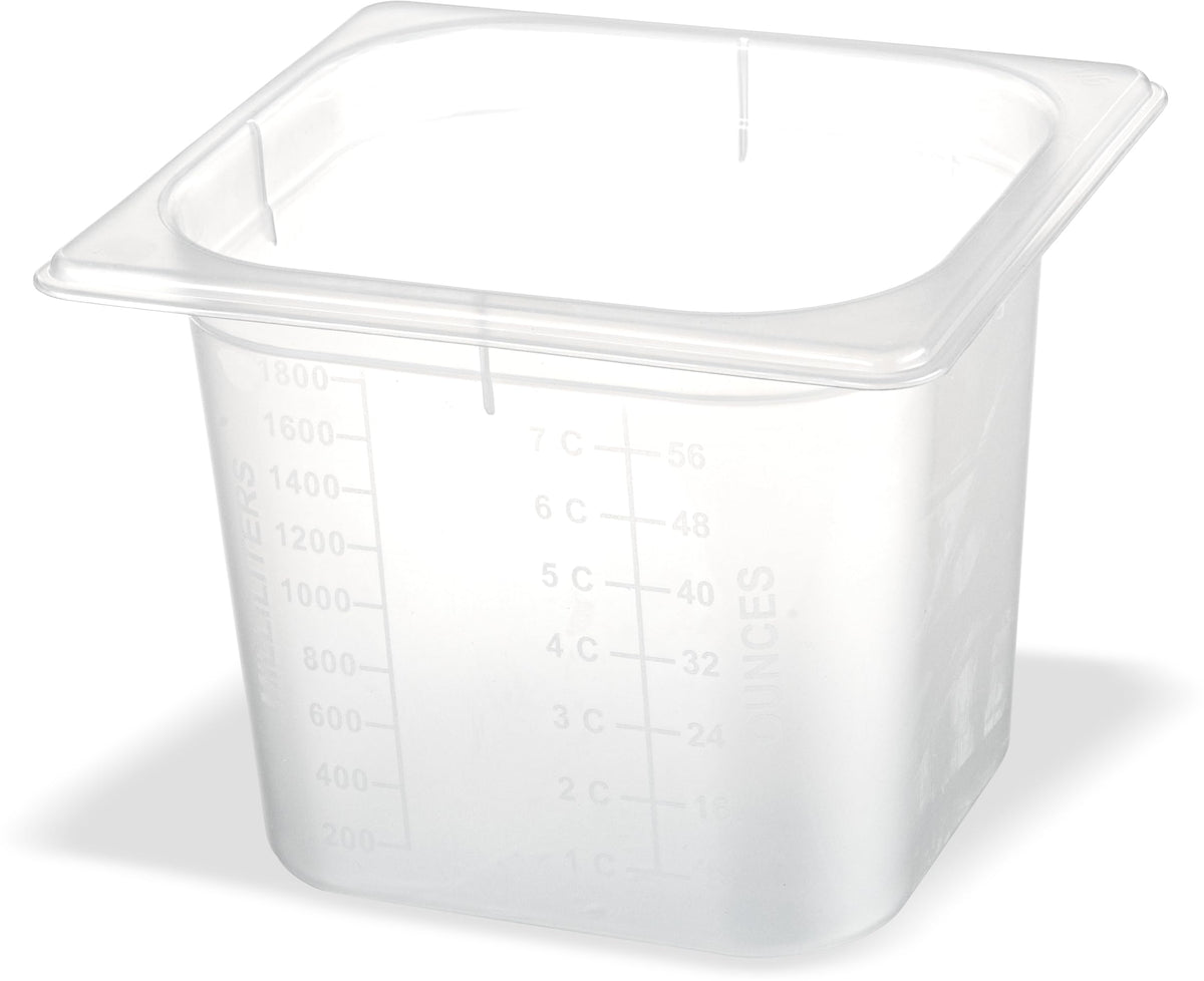 Modpans 1/6 Food Pan and Lid for Kitchens and Restaurants by San Jamar – 2 Quart, 1.9 liters, Polypropylene, White, Model MP16