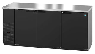 Refrigerator, Three Section, Black Vinyl, Solid Doors by HOSHIZAKI – 28.74 cubic_feet, Black, Model BB80