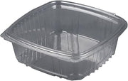 Genpak® Hinged Deli Containers, 1.5 Qt, 2 1/2" x 8" x 8 1/2", Clear, 100 Containers Per Bag, Carton of 2 Bags