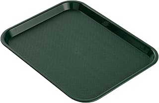 RW Base 14 x 18 Inch Fast Food Tray, 1 Sturdy Cafeteria Lunch Tray - Lightweight, No Slip, Dark Green Plastic Serving Tray, Rounded Corners, for Restaurants, Or Dinner Service - Restaurantware