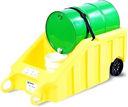 ENPAC Poly Dolly, Yellow, Polyethylene, Forkliftable, Rolled-Grip Handles, Enclosed Sump, 10" Polyolefin Wheels