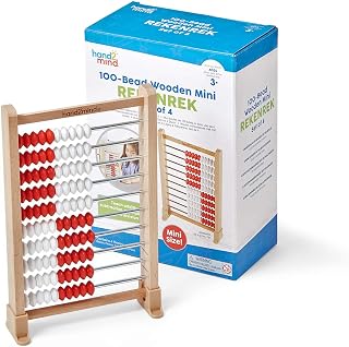 hand2mind Mini 100-Bead Wooden Rekenrek, Set of 25