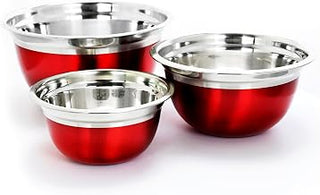 Oster Metallic Red 3-Piece Mixing Bowl Set (red)