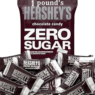 HERSHEY'S Zero Sugar Assorted Chocolate Candy Bag, Zero Sugar Assorted Flavors, for Special Occasions (1 Pound, Milk Chocolate)