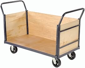 Global Industrial Euro Style Truck - 3 Wood Sides & Deck, 60 x 30, 2400 Lb. Capacity