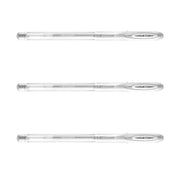 Signo Angelic Gel Ink Pen 0.7 mm by Uni-Ball – 3 Count (Pack of 1), Stainless Steel Tungsten Carbide, white, Model um-120ac