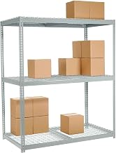 Global Industrial Wide Span Rack 60Wx24Dx96H, 3 Shelves Wire Deck 1200 Lb Cap. Per Level, Gray