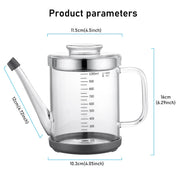 Home Servz Fat Separator, 1000ml Borosilicate Glass with Stainless Steel Strainer, Transparent