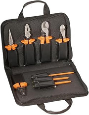 KLEIN TOOLS 33529 Premium Insulated Tool Kit, 1000-Volt Rated, Includes: 3 Pliers, 3 Screwdrivers, Cable Cutters and Wire Stripper/Cutter