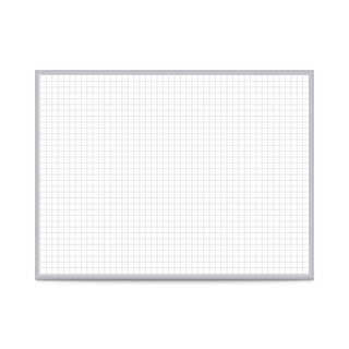 Grid 4' x 8' Magnetic Whiteboard by Ghent – 97"W x 48.5"H, Magnetic Steel, Gray, Model GRPM321G-48