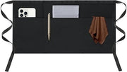 Server Waitress Waist Apron - Half Apron with 3 Pockets,Black Short Aprons for Servers,Waiter Apron