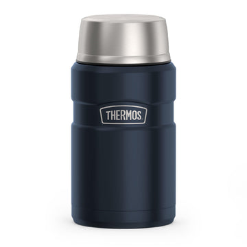 Stainless King Food Jar with Bowl by THERMOS – 24 Ounce, 24.0 fluid_ounces, Stainless Steel, Matte Midnight Blue, Model SK3020MDB4AZA
