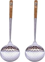 Tablecraft 32409 Wok Skimmer with Bamboo Handle, 15", Brown - Wok Skimmer / 2 Pack