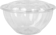 ECO PRODUCTS Compostable Clear PLA Plastic 32oz Salad Bowl With Lid, Case of 150, Grab 'n' Go Round Cold Takeout Food Containers, Renewable Plant-Based, Disposable, ASTM Compliant, BPI-Certified