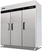 Migali C-3R 78" Competitor Series Reach-In Refrigerator with 72 cu. ft. Capacity Solid Doors 115 Volts 9 Shelves and Top Mounted Compressor in Stainless