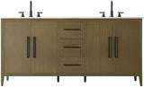 Elegant Kitchen and Bath 72" Double Bathroom Vanity in Chestnut Brown