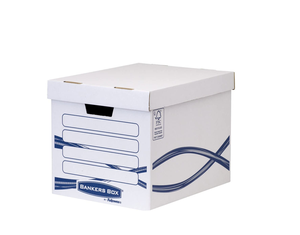 Basic Storage Box by Bankers Box – Hoch, Cardboard, Blue, Pack of 10, Model 4461001