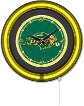 Holland Bar Stool Clk15BKNDakSt NCAA 15 in. Dia. North Dakota State University Double Neon Wall Clock Black