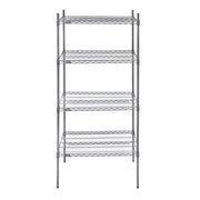 Shelving Unit with 4 Shelves Grey - 36" L x 24" W x 74" H by HUBERT – Alloy Steel, Flint, Model K2436-4F