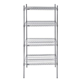 Shelving Unit with 4 Shelves Grey - 36" L x 24" W x 74" H by HUBERT – Alloy Steel, Flint, Model K2436-4F