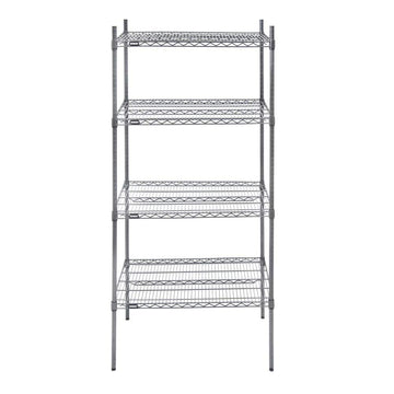 Shelving Unit with 4 Shelves Grey - 36" L x 24" W x 74" H by HUBERT – Alloy Steel, Flint, Model K2436-4F