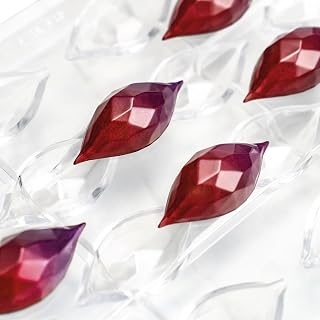 Martellato MA1060 Nicolas Nikolakopoulos Clear Polycarbonate Chocolate Mold with 16 Crystal Cavities 25mm x 55mm x 14mm High