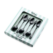 Austin 6-Piece Mocha Spoon Set by Amefa – Klein, Stainless Steel, Black, Pack of 6, Model 1410ATTR06AK6
