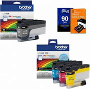 Brother Genuine LC406BK Black & LC4063PK Color 3-Pack (CMY) Ink Cartridges for MFC-J4335DW, MFC-J4345DW XL, MFC-J4535DW, MFC-J5855DW, MFC-J5955DW, Bundle with Deco Essentials Printer eBook
