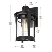 Artemis One Light Outdoor Wall Sconce Black by Lighting Design – 7", Aluminum, Black